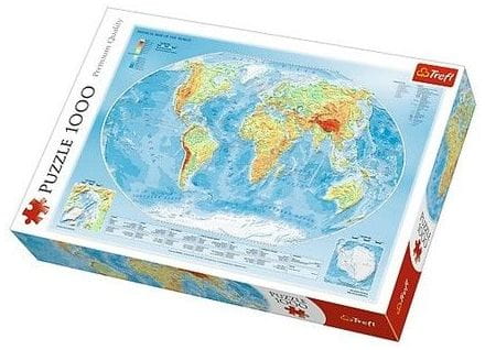 Przejdź do produktu Puzzle 1000el Mapa fizyczna Świata. Meridian 10463