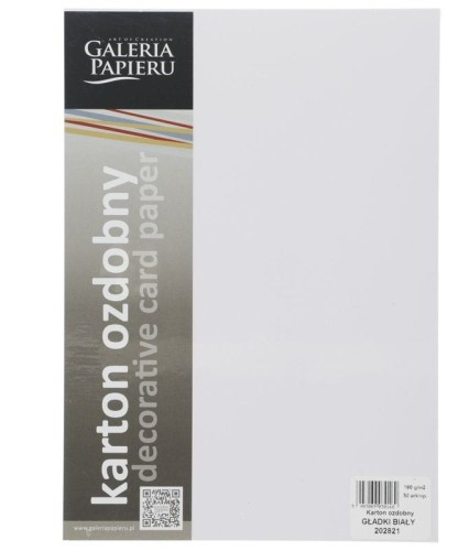 Przejdź do produktu Karton ozdobny gładki biały 50 szt Galeria Papieru