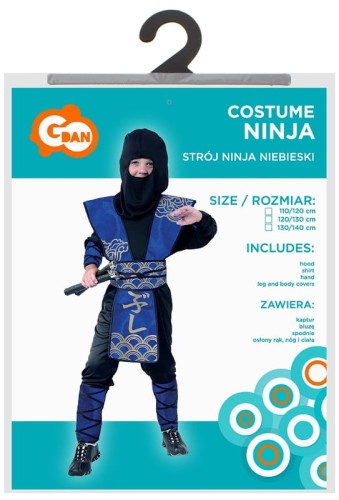 Przejdź do produktu #LSC Zestaw dla dzieci Niebieski Ninja (kaptur, bluza, spodnie, osłony rąk, nóg i ciała), rozm.