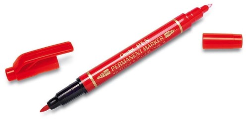 Przejdź do produktu Marker dwustronny permanentny do CD/DVD czerwony. N75W-BE, Pentel