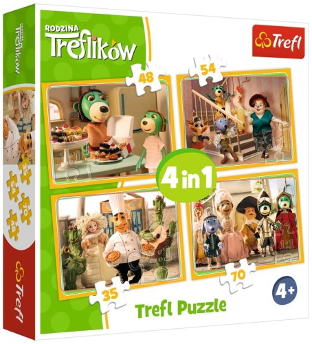 Przejdź do produktu Puzzle 4w1 Przygotowania do balu Rodzina Treflików