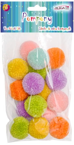 Przejdź do produktu Pompony mix kolorów op. 18szt. PM-0028, Aliga