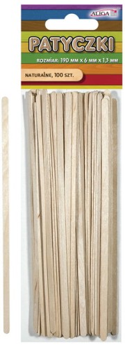 Przejdź do produktu Patyczki bezbarwne 190x6x1,3mm, op. 100szt. PK-0043, Aliga