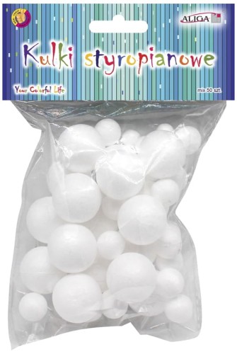 Przejdź do produktu Kulki styropianowe KS-3456 mix wielkości 50szt., Aliga