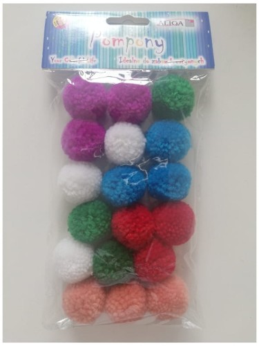 Przejdź do produktu Pompony PM-0030 mix kolorów op. 18szt., Aliga