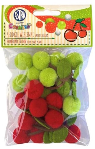 Przejdź do produktu Pompony dekoracyjne 20 mm - słodkie wisienki, Astra
