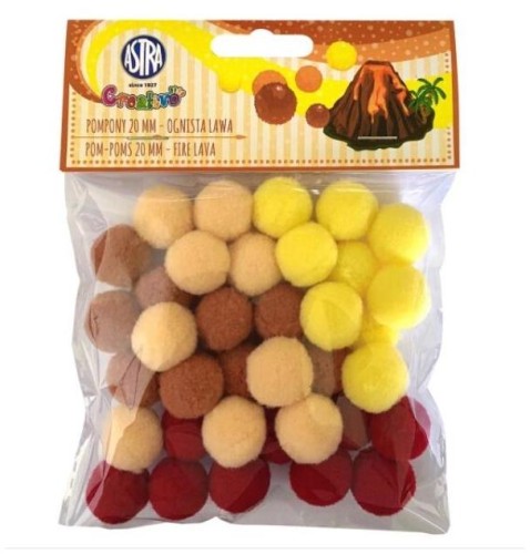 Przejdź do produktu Pompony dekoracyjne 20 mm - ognista lawa, Astra
