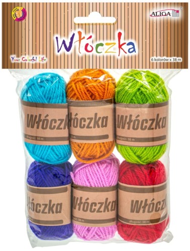 Przejdź do produktu Włóczka WL-9410, dł. 38 m, op. 6 szt. w mixie, Aliga