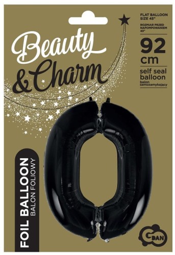 Przejdź do produktu Balon foliowy B&C ""Cyfra 0"" czarna, 92 cm, GoDan