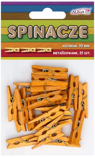 Przejdź do produktu Spinacze metalizowane 30mm złote op. 25szt. SPIN-0608, Aliga