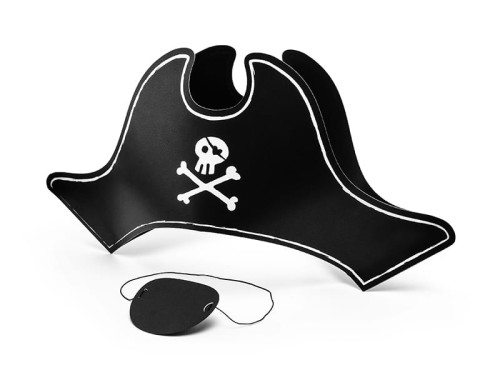 Przejdź do produktu OZDOBA KARNAWAL CZAPKA PIRATA+OPASKA NA OKO