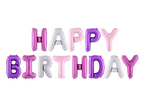 Przejdź do produktu Balon foliowy Happy Birthday, 340x35cm, mix
