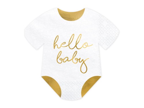Przejdź do produktu Serwetki Śpioszki - Hello Baby, biały, 16x16cm: 1op./20szt.