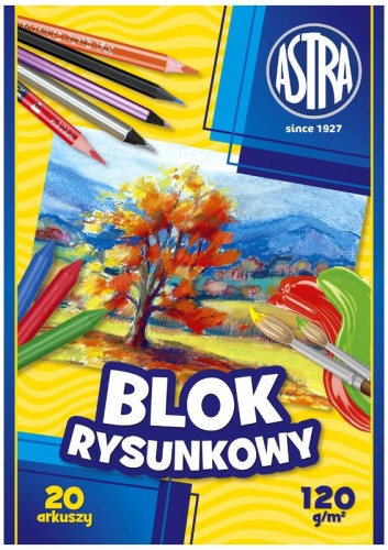 Przejdź do produktu BLOK RYSUNKOWY A4/20K ASTRA 120G/M2  A'10 9687