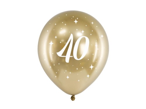 Przejdź do produktu Balony Glossy 30cm, 40, złoty: 1op./6szt.