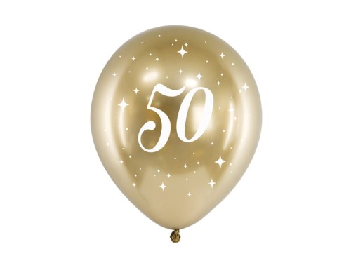 Przejdź do produktu Balony Glossy 30cm, 50, złoty: 1op./6szt.