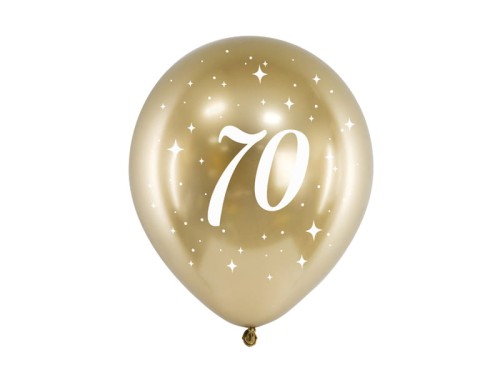 Przejdź do produktu Balony Glossy 30cm, 70, złoty: 1op./6szt.