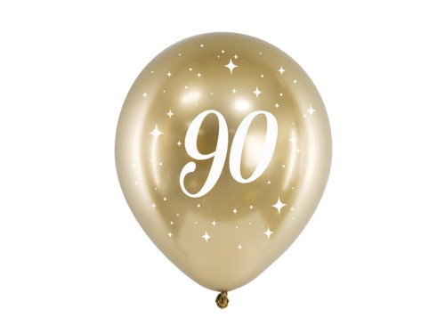 Przejdź do produktu Balony Glossy 30cm, 90, złoty: 1op./6szt.