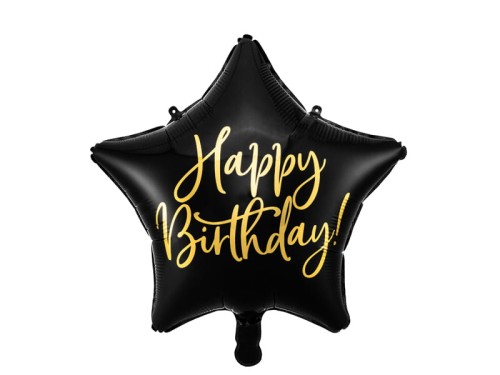 Przejdź do produktu Balon foliowy Happy Birthday, 40cm, czarny
