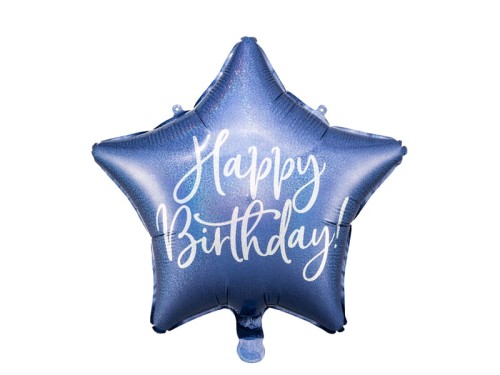 Przejdź do produktu Balon foliowy Happy Birthday, 40cm, granat
