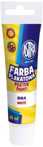 Przejdź do produktu Farba plakatowa biała tuba 30 ml., Astra