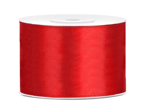 Przejdź do produktu Tasiemka satynowa, czerwony, 50mm/25m