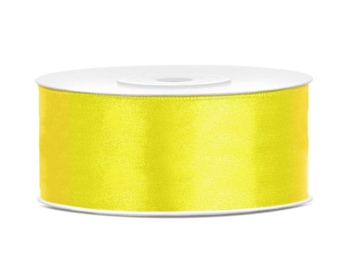Przejdź do produktu Tasiemka satynowa, żółty, 25mm/25m