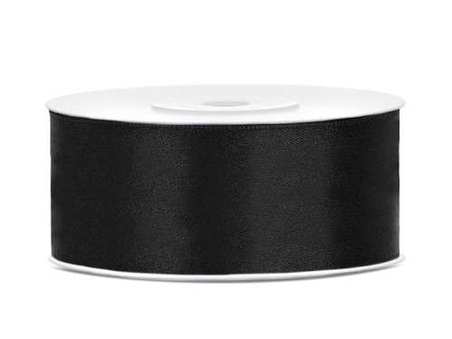 Przejdź do produktu Tasiemka satynowa, czarny, 25mm/25m