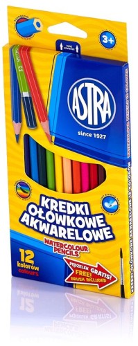 Przejdź do produktu Kredki ołówkowe akwarelowe 12kol ASTRA