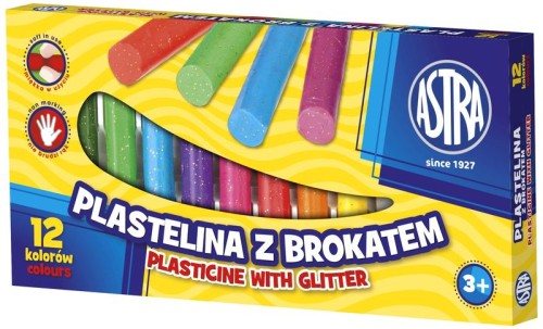 Przejdź do produktu Plastelina 12kol brokatowa ASTRA