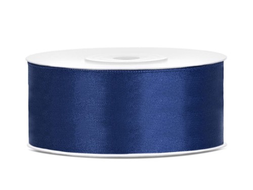Przejdź do produktu Tasiemka satynowa, granat, 25mm/25m