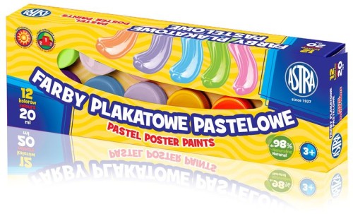 Przejdź do produktu Farby plakatowe 12kol pastelowe ASTRA