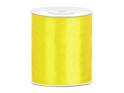 Przejdź do produktu Tasiemka satynowa, żółty, 100mm/25m
