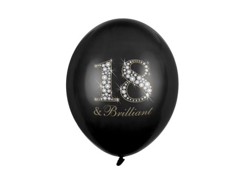 Przejdź do produktu Balony 30cm, 18 & Brilliant, Pastel Black: 1op./50szt.