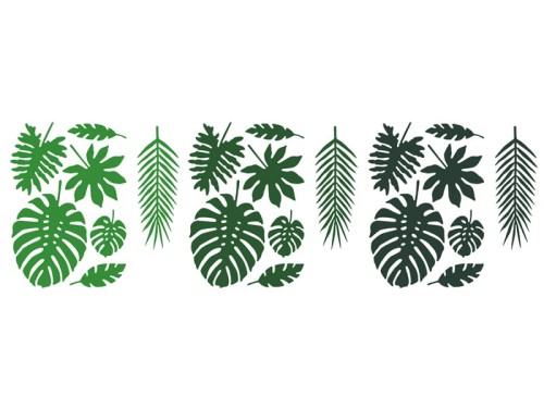 Przejdź do produktu Dekoracje Aloha - Liście tropikalne, mix: 1op./21szt.