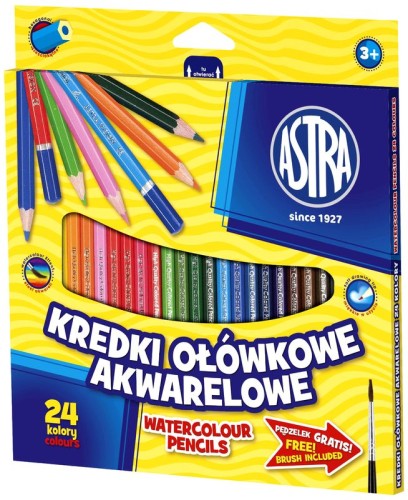 Przejdź do produktu Kredki ołówkowe akwarelowe 24 kolory ASTRA