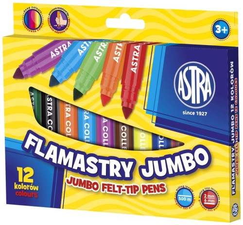 Przejdź do produktu Flamastry Jumbo 12 kolorów ASTRA