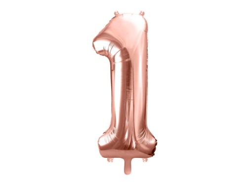 Przejdź do produktu Balon foliowy Cyfra ''1'', 86cm, różowe złoto