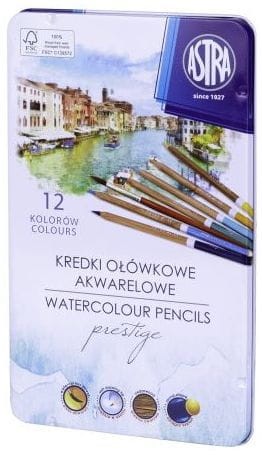 Przejdź do produktu Kredki akwarelowe z drewna cedrowego Astra Prestige 12 kol