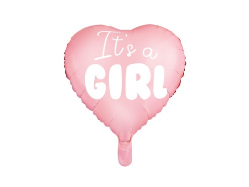 Przejdź do produktu Balon foliowy Serce - It's a girl, 45cm, jasny różowy