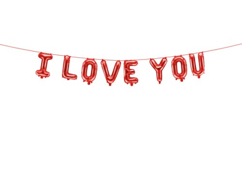 Przejdź do produktu Balon foliowy I Love You, 260x40 cm, czerwony