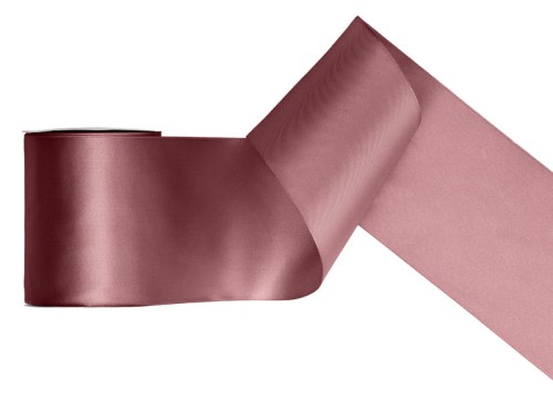 Przejdź do produktu Tasiemka satynowa, ciemny brudny róż, 100mm/25m