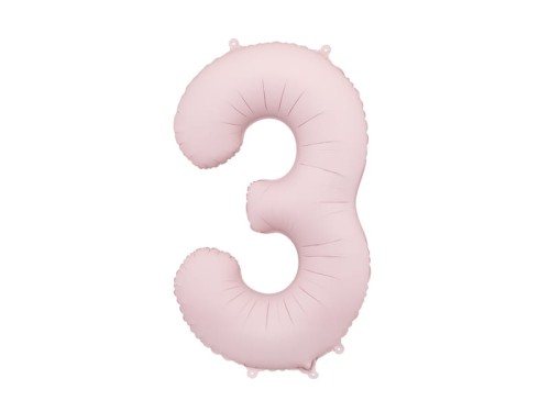 Przejdź do produktu Balon foliowy Cyfra ''3'', 86cm, jasny różowy
