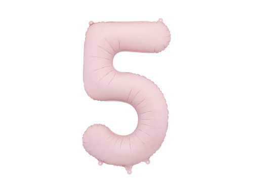 Przejdź do produktu Balon foliowy Cyfra ''5'', 86cm, jasny różowy