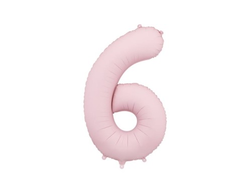 Przejdź do produktu Balon foliowy Cyfra ''6'', 86cm, jasny różowy
