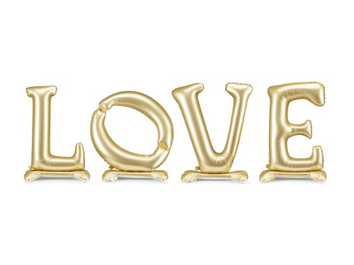 Przejdź do produktu Balon foliowy stojący napis LOVE, 350x114 cm, złoty