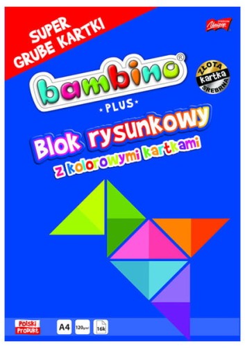 Przejdź do produktu Blok rysunkowy A4 kolorowy 16k Bambino PLUS MAJEWS