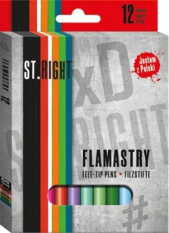 Przejdź do produktu Flamastry 12 kolorów ST.RIGHT  MAJEWSKI