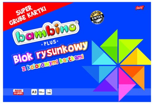 Przejdź do produktu Blok rysunkowy A3 kolorowy 16k Bambino PLUS p10 MA