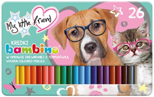 Przejdź do produktu Kredki 26kol. bambino My Little Friend w metalu mi